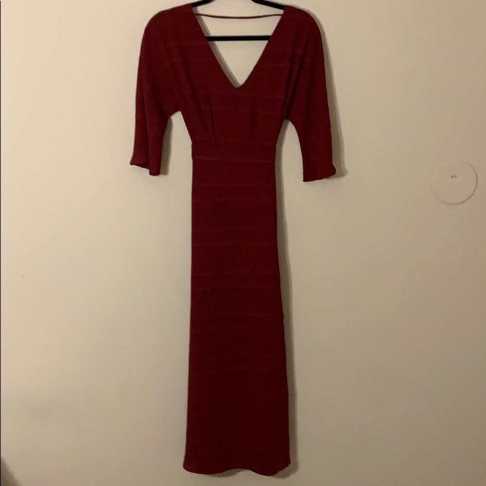 Long, red dress